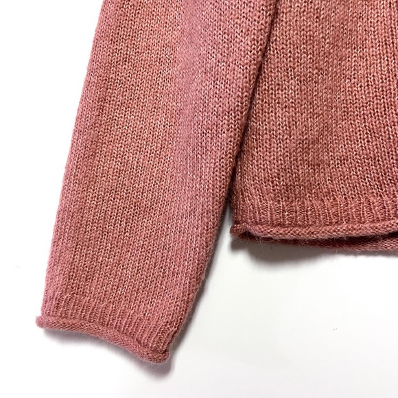 Madewell Womens Chelsea Pocket Pullover Sweater Boxy Small Alpaca Blend Salmon - Picture 5 of 11